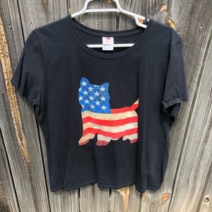 American Flag Dog Tee